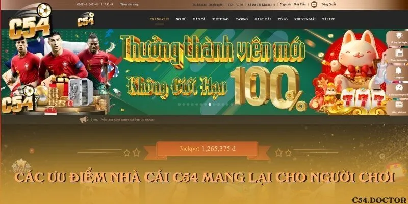 Các ưu điểm nhà cái C54 mang lại cho người chơi