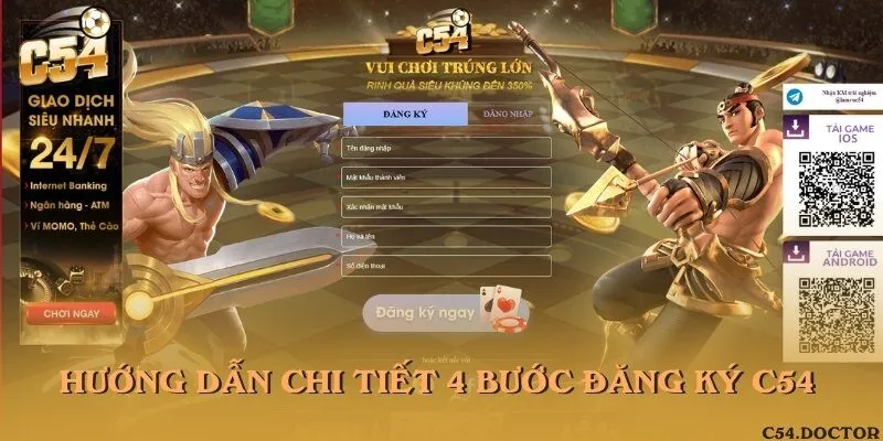 Tạo tài khoản trên trang website cá cược C54